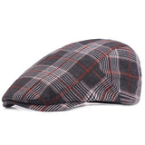 Plaid,Cotton,Beret,Casual,Buckle,Adjustable,Gentleman,Sport,Cabbie