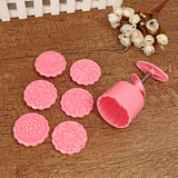 Round,Mooncake,Baking,Mould,Stamps,Fower,Baking,Tools,Decor