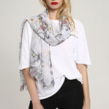 Laides,Vogue,Summer,Cotton,Graffiti,Printting,Scarf,Outdoor,Shawl,Women