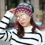Women,Cashmere,Ethnic,Style,Pattern,Contrast,Color,Outdoor,Beanie,Turban,Scarf