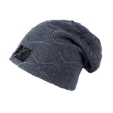 Unisex,Winter,Velvet,Lining,Knitted,Casual,Label,Solid,Slouchy,Skull,Beanie