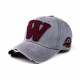Unisex,Letter,Embroidery,Denim,Washed,Baseball,Vintage,Adjustable,Snapback