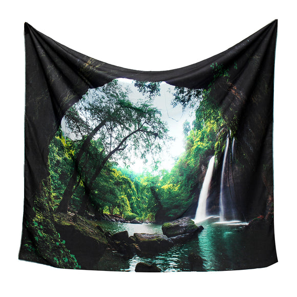 Trees,Great,Waterfall,Print,Hanging,Tapestry,Decor,Bedspread