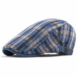 Unisex,Casual,Outdoor,Adjustable,Plaid,Pattern,Cotton,Beret,Peaked