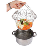 Stainless,Steel,Foldable,Basket,Fried,Potato,Chips,Strainer,Outdoor,Picnic,Storage,Baskets
