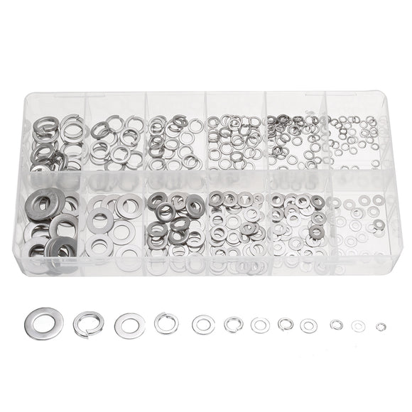 350Pcs,Stainless,Steel,Spring,Washers,Assortment,Metal,Washer