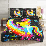 Bedding,Animal,Unicorn,Printing,Quilt,Cover,Pillowcase,Queen