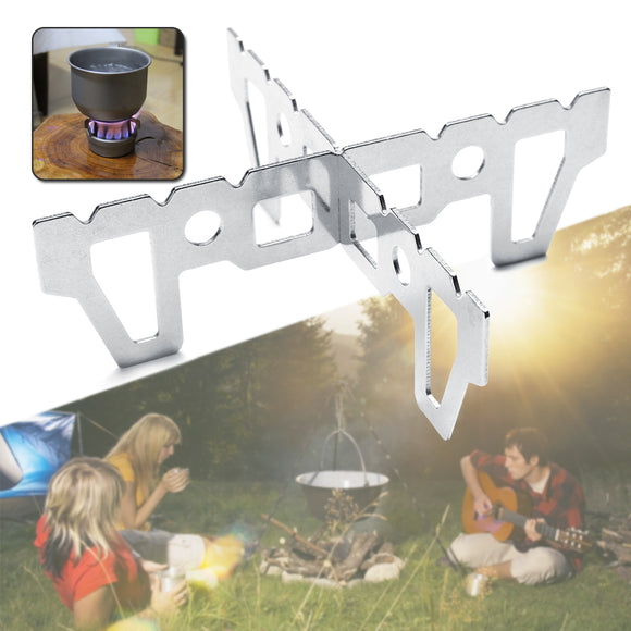 Outdoor,Camping,Stainless,Steel,Alcohol,Stove,Stand,Cross,Holder,Cooking,Burner,Support,Frame