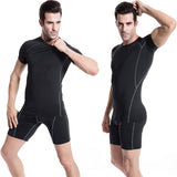 YUERLIAN,Men's,Compression,Simple,Tight,Fitness,Training,Elastic,Quick,Short,Sleeve