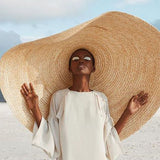 Super,Large,Visor,Travel,Holiday,Seaside,Sunscreen,Folding,Beach,Straw