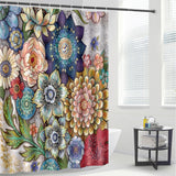 Natural,Pattern,Flower,Polyester,Bathroom,Shower,Curtain,Carpets,Toilet,Cover,Floor