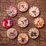 50PCS,Holes,Decorative,Clock,Pattern,Painted,Round,Shape,Fasteners,Buttons