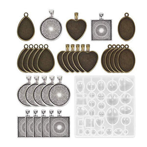Styles,Pendant,Trays,Jewelry,Bezel,Making,Crystal,Bracelet,Pendant,Silicone,Resin,Mould,Jewelry,Casting,Molds,Vintage