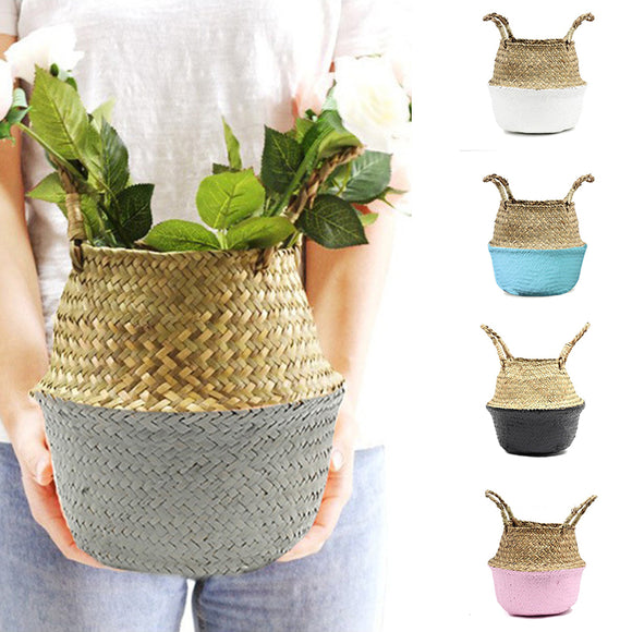 Decoration,Storage,Basket,Folded,Seaweed,Woven,Bamboo,Woven,Rattan,Flower,Basket,Flower,Arrangement