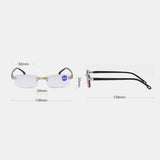 Unisex,Foldable,Frameless,Diamond,Trimmed,Light,Reading,Glasses,Presbyopic,Glasses
