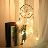 Handmade,Dream,Catcher,Feathers,Beads,Hanging,Decorations,Stars,String,Lights