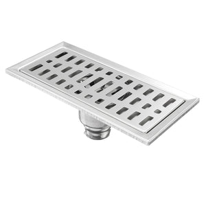 200x100mm,Stainless,Steel,Rectangle,Shower,Floor,Drain,Removable,Strainer,Linear,Quick,Drain,Grate