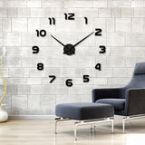 Frameless,Clock,Modern,Large,Mirror,Surface,Office,Decorations