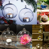 Round,Glass,Hanging,Candle,Light,Globe,Holder,Candlestick,Party,Wedding,Decor
