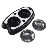 Double,Stainless,Steel,Puppy,Feeder