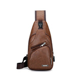 Casual,Outdoor,Travel,Charging,Sling,Leather,Chest,Crossbody