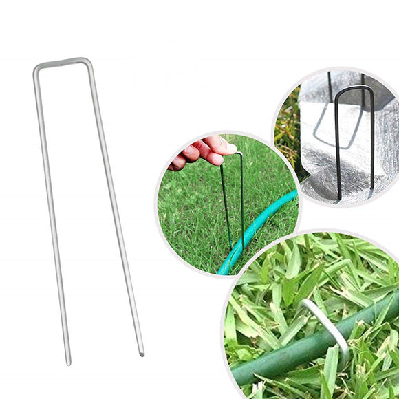 50Pcs,Garden,Stakes,Galvanized,Landscape,Staples,Staples,Proof,Artificial,Grass,Securing,Fences,Barrier,Outdoor,Wires,Cords,Tents,Tarps