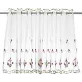 Kitchen,Curtains,Country,Embroidery,Window,Sheer,Voile,Short,Panel,Valance