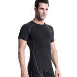 YUERLIAN,Men's,Compression,Simple,Tight,Fitness,Training,Elastic,Quick,Short,Sleeve