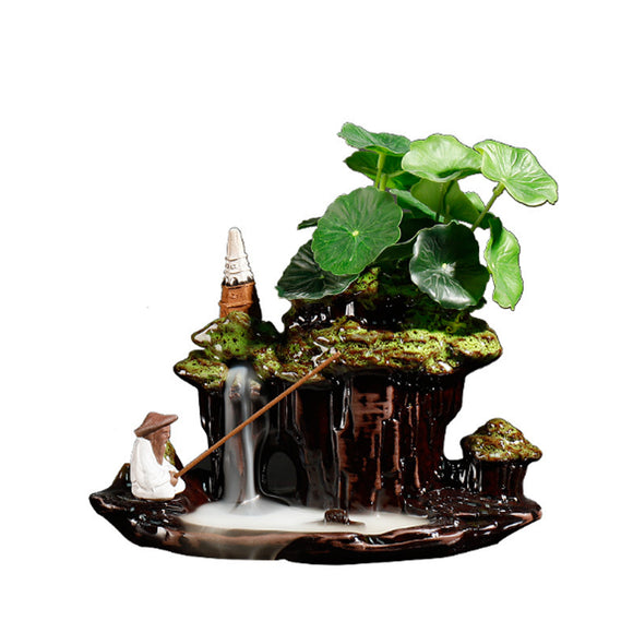 Reverse,Waterfall,Smoke,Incense,Burner,Incense,Burner,Cones