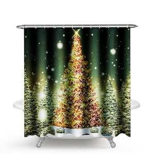 Christmas,Waterproof,Bathroom,Shower,Curtain,Decor