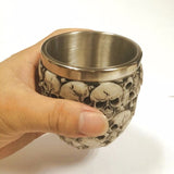 Retro,Stainless,Steel,Skull,Novelty,Skull,Vodka,Coffee,Drinking,Drinkware
