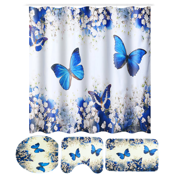 Butterflies,Therapy,Prints,Waterproof,Shower,Curtain,Bathroom,Carpets,Toilet,Cover,Floor,Bathroom,Decor