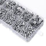 Suleve,M3SH9,700Pcs,Stainless,Steel,Machine,Screw,Socket,Flat&Button,Assortmen