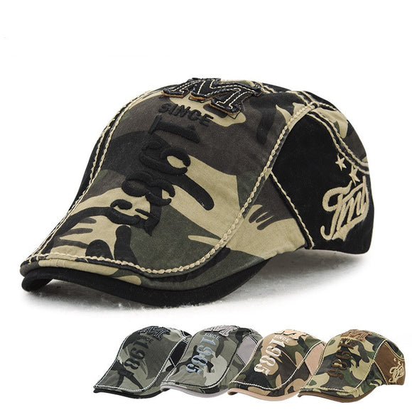 Unisex,Cotton,Camouflage,Beret,Buckle,Adjustable,Paper,Military,Cabbie,Gentleman