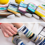 Women,Cotton,Striped,Athletic,Socks,Outdoor,Elastic