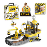 Construction,Children's,Construction,Engineering,Collection,Model,Vehicles,Metal,Tractor,Including,Shape,Track,Station