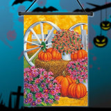 Pumpkin,Wagon,Wheel,Autumn,Decorative,House,Large,Banner,Decorations
