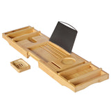 105cm,Extendable,Bamboo,Caddy,Adjustable,Wooden