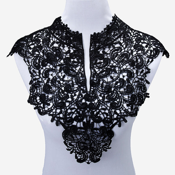 Beautiful,Black,White,Embroidery,Flowers,Neckline,Fabric,Closure