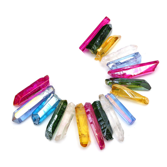 Colorful,Flame,Titanium,Coating,Lemurian,Quartz,Crystals,Pendant