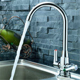 Brass,Chrome,Finish,Kitchen,Faucet,Rotate,Spout,Double,Handle,Water,Mixer