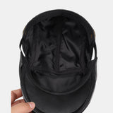 Genuine,Leather,Solid,Color,Casual,Leather,Forward,Beret