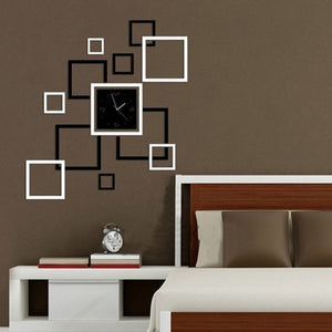 Honana,Creative,Acrylic,Mirror,Sticker,Quartz,Clocks,Square,Watch,Large,Decor