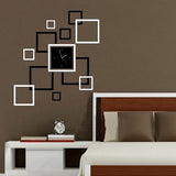 Honana,Creative,Acrylic,Mirror,Sticker,Quartz,Clocks,Square,Watch,Large,Decor