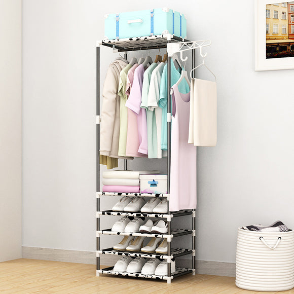 Floor,Standing,Clothes,Hanging,Rotating,Hooks,Storage,Shelf,Bedroom,Furniture