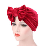 Women,Large,Bowknot,Cotton,Beanies,Casual,Solid,Skullies