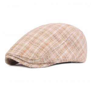 Washed,Cotton,Plaid,Beret,Outdoor,Sport,Adjustable,Visor,Forward