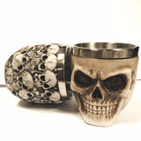 Retro,Stainless,Steel,Skull,Novelty,Skull,Vodka,Coffee,Drinking,Drinkware