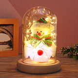 Glass,Cloche,Display,Wooden,Fairy,Light,Decorations,Christmas