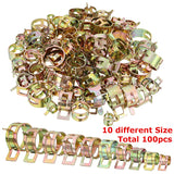 100Pcs,Sizes,Spring,Steel,Water,Clips,Silicone,Clamp